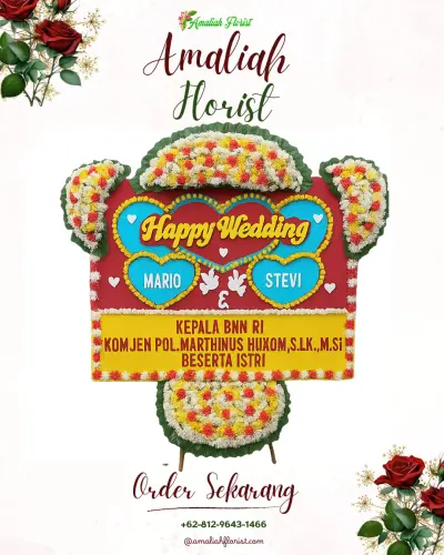 Karangan Papan Bunga Pernikahan di Ngadirojo